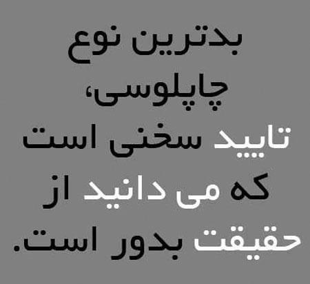 بدترین نوع چاپلوسی تایید سخنی است که می دانید از حقیقت به دور است حذف شد170